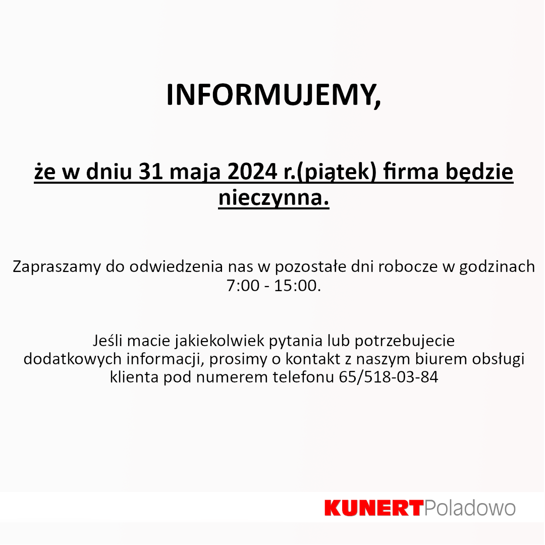 Informacja z 31 maja